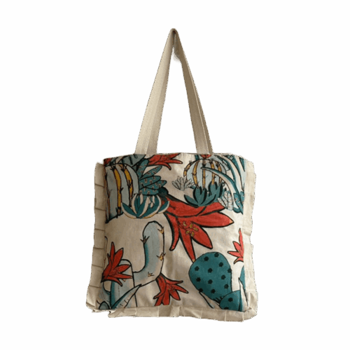 Bolso Añañuca Diseño Cactus Blanco Vuelos