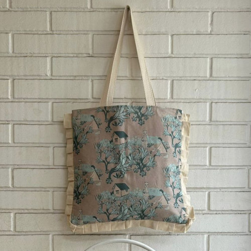 Bolso Añañuca Diseño Casita Gris Vuelos