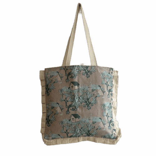 Bolso Añañuca Diseño Casita Gris Vuelos