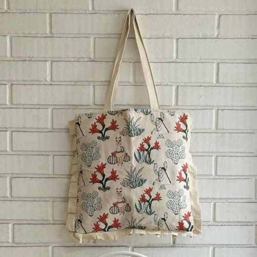 Bolso Añañuca Diseño Llamita Blanco Vuelos