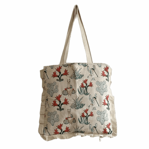 Bolso Añañuca Diseño Llamita Blanco Vuelos