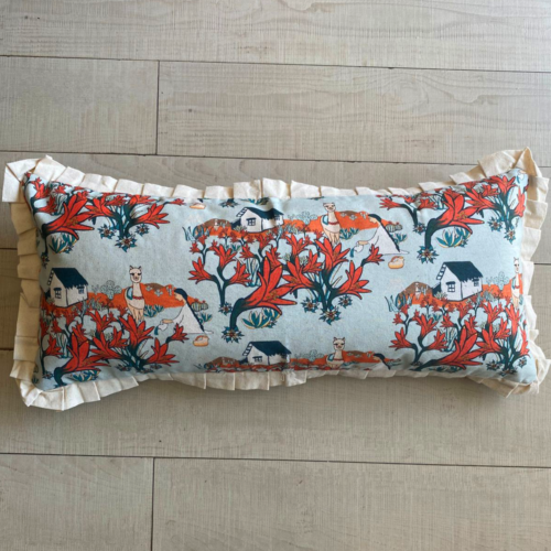 Funda de cojín Añañuca Diseño Casita Celeste Vuelos