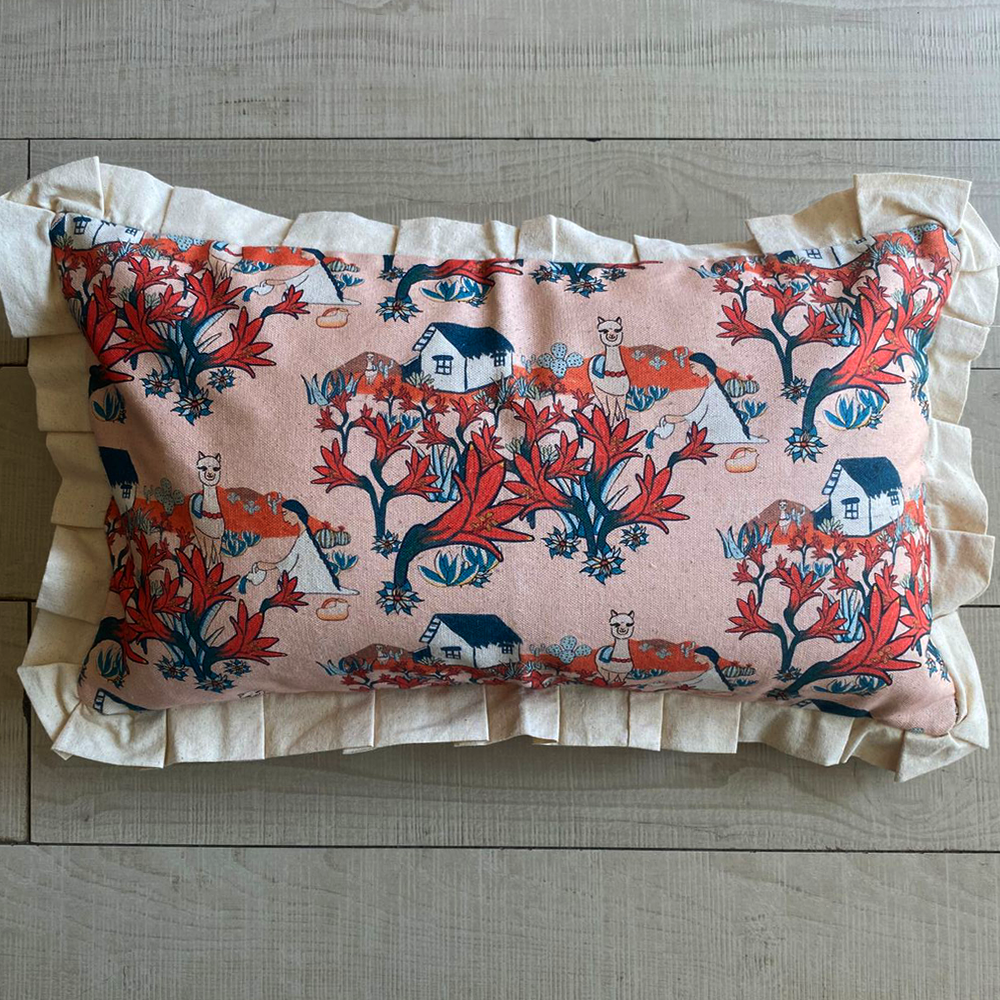 Funda de cojín Añañuca Diseño Casita Rosa Vuelos - Imagen 2
