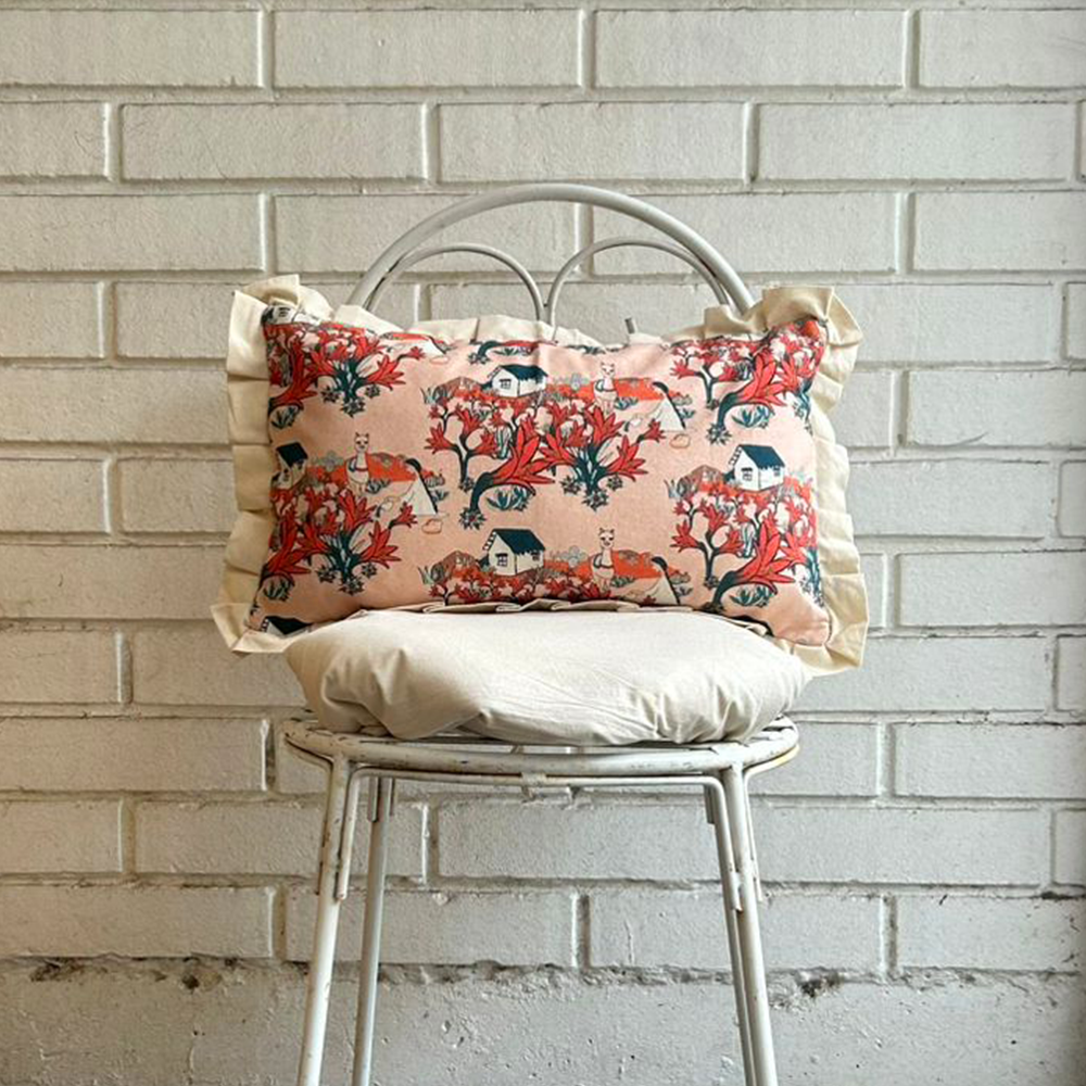 Funda de cojín Añañuca Diseño Casita Rosa Vuelos - Imagen 4